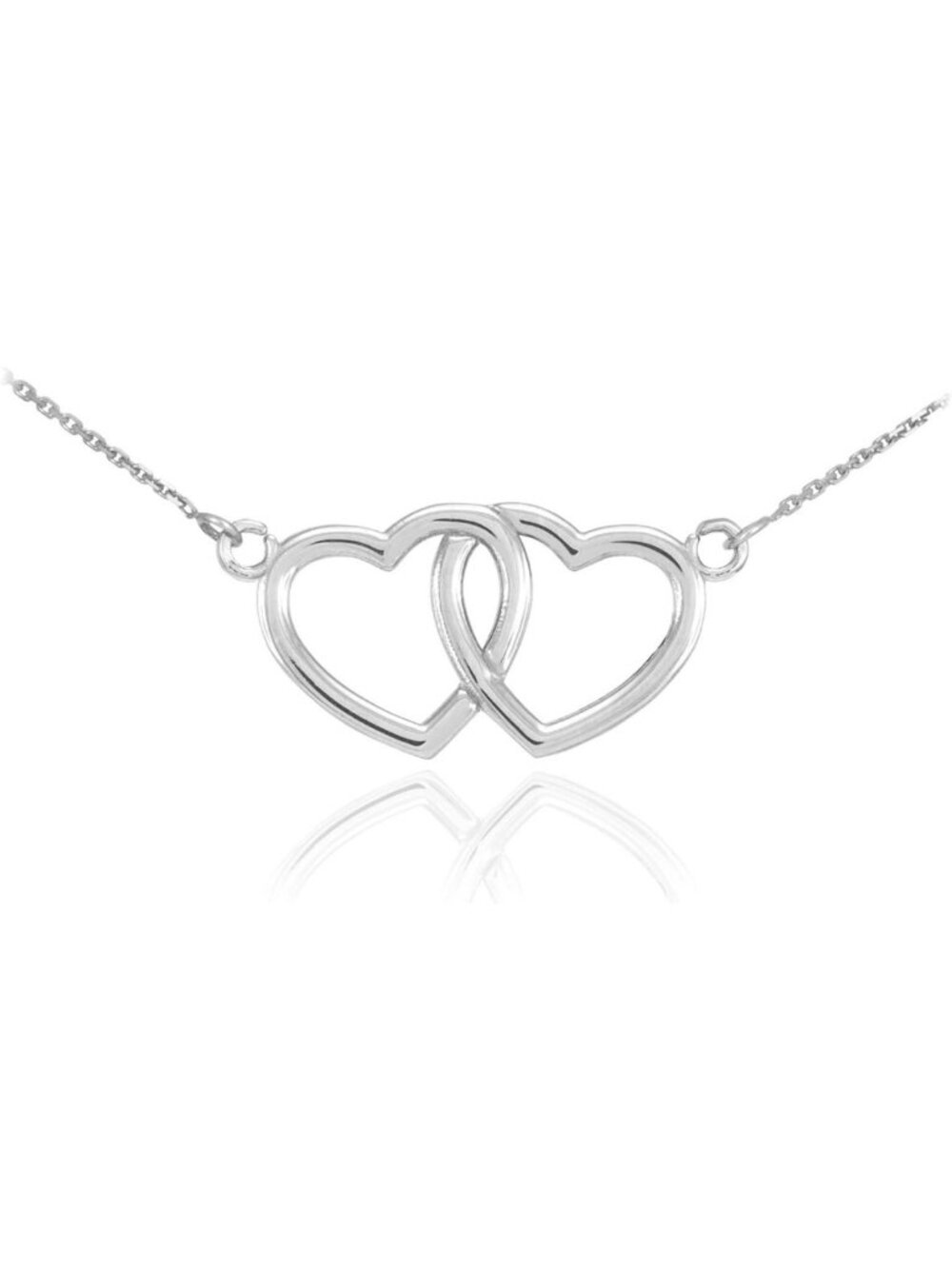 925 Sterling Silver Double Open Heart Necklace - Elegant Claddagh Design